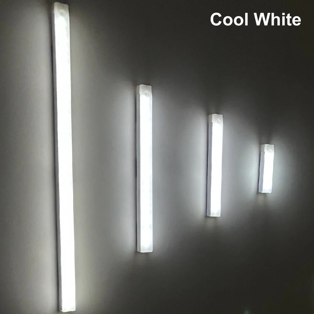 Motion Sensor LED Night Light USB Rechargeable Bedside Lamp Wireless Portable Cabinet Tube Light for Kitchen Wardrobe Hallway Staircase