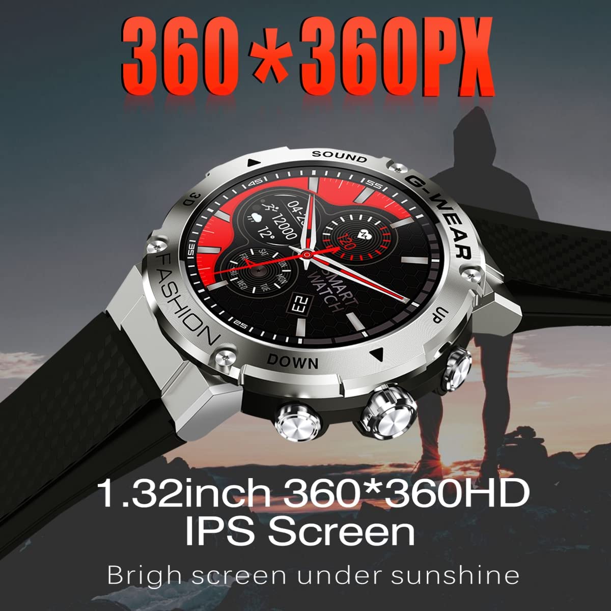 K28H call smart watch 360*360 resolution IPS bluetooth call heart rate blood pressure blood oxygen watch