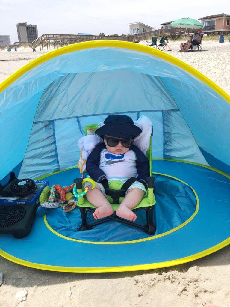Baby Beach Tent Kids Outdoor Camping Easy Fold Up Waterproof  Up Sun Awning Tent UV-protecting