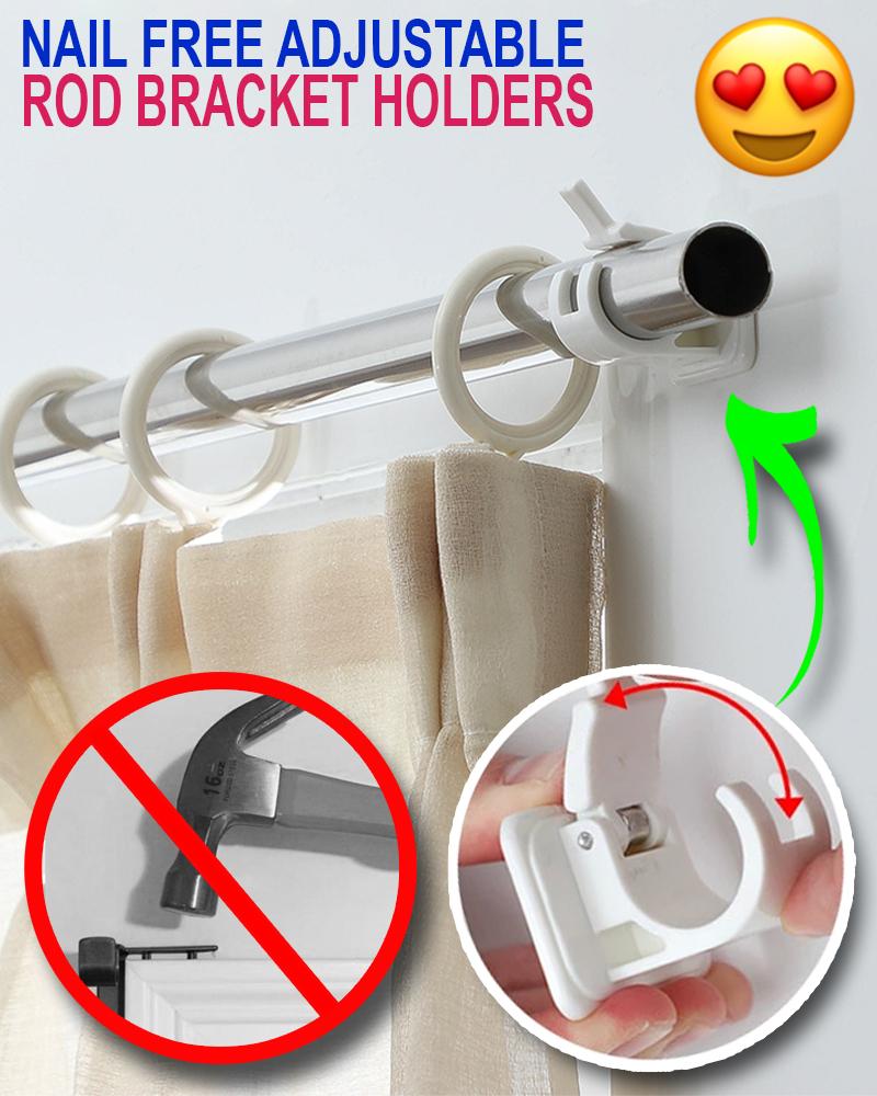 Nail-free Adjustable Rod Bracket Holders (✨Set of 2)