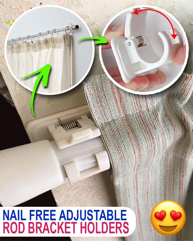 Nail-free Adjustable Rod Bracket Holders (✨Set of 2)